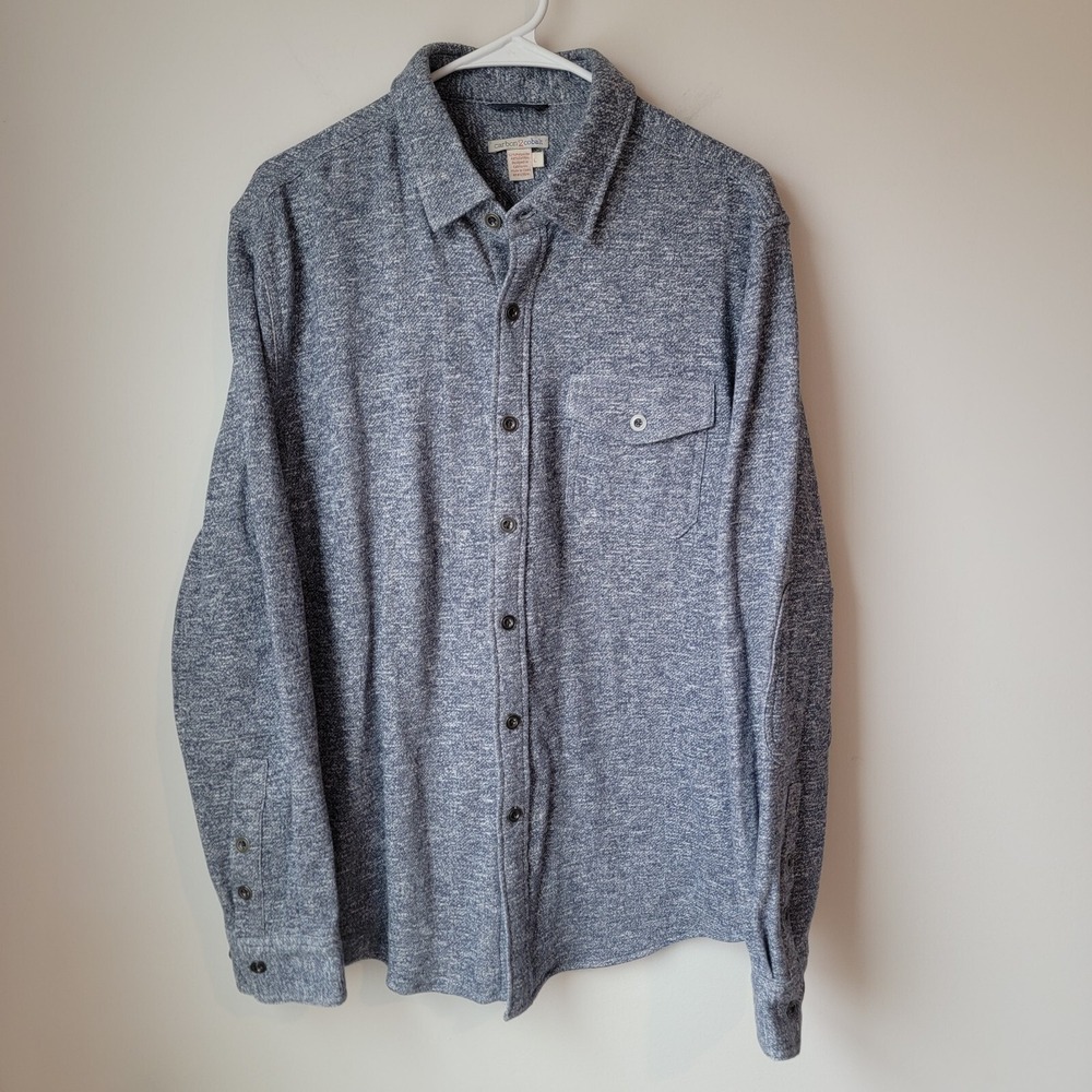 Carbon 2 Cobalt Mens Shacket Size Large L Blue Thick Button Up